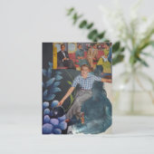 Retro Bowling Man Mixed Media Collage Briefkaart (Staand voorkant)
