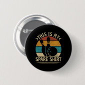 Retro Bowling Mannen Jongens Kinderen Grappig Bowl Ronde Button 5,7 Cm (Voorkant /achterkant)