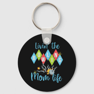 Retro Bowling Moeder Bowler Koningin D Sleutelhanger