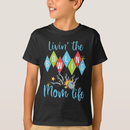 Retro Bowling Moeder Bowler Koningin D T-shirt (Voorkant)