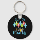 Retro Bowling Mom Bowler Queen D Sleutelhanger (Voorkant)