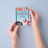 Retro Bowling Nacht Bedrijfsfeest Partij Flyer (Hand)