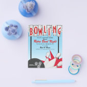Retro Bowling Nacht Bedrijfsfeest Partij Flyer (Enkel)