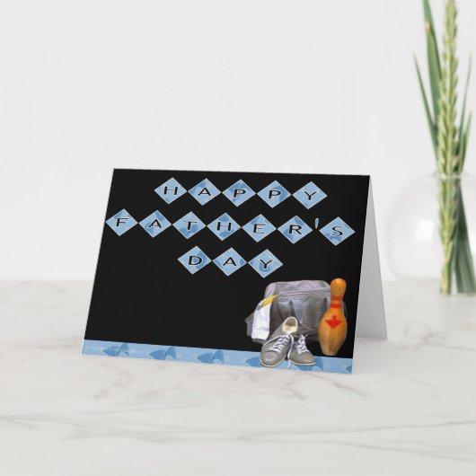 Retro Bowling Night Happy Vaderdag Kaart (Voorkant)