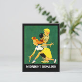 Retro Bowling Night Party Midnight Leag Uitnodigin Kaart (Staand voorkant)