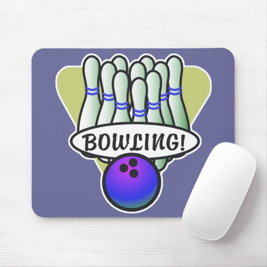 retro bowling ontwerp muismat (Met muis)