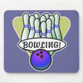 retro bowling ontwerp muismat (Voorkant)