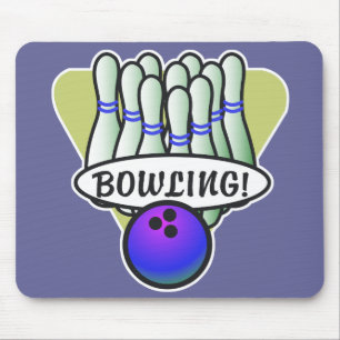 retro bowling ontwerp muismat