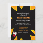 Retro Bowling Party Kaart (Achterkant)