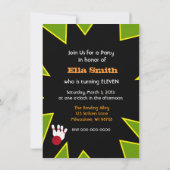 Retro Bowling Party Kaart (Achterkant)