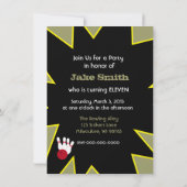 Retro Bowling Party Kaart (Achterkant)