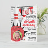 Retro Bowling Party Sock Hop Pin Up met Foto Kaart (Staand voorkant)