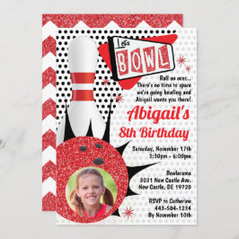 Retro Bowling Party Sock Hop Pin Up met Foto Kaart