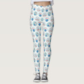 Retro Bowling Pattern Bowling Ball Pins Leggings (Voorkant)