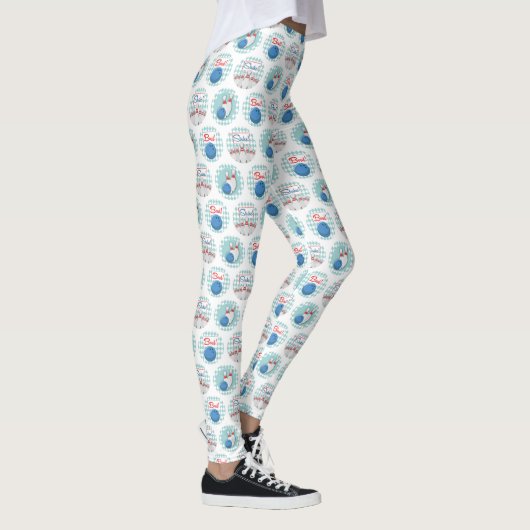 Retro Bowling Pattern Bowling Ball Pins Leggings (Rechts)