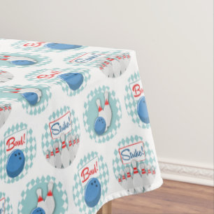 Retro Bowling Pattern Bowling Ball Pins Tafelkleed