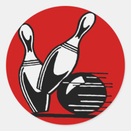 Retro Bowling Pins Aanpasbaar Ronde Sticker