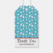 Retro Bowling Pins Birthday Party Dank je cadeau Cadeaulabel (Voorkant)