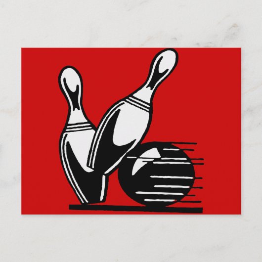 Retro Bowling Pins  Briefkaart (Voorkant)