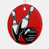 Retro Bowling Pins Keramisch Ornament (Links)