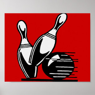 Retro Bowling Pins  Poster