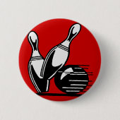 Retro Bowling Pins  Ronde Button 5,7 Cm (Voorkant)