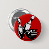 Retro Bowling Pins  Ronde Button 5,7 Cm (Voorkant /achterkant)
