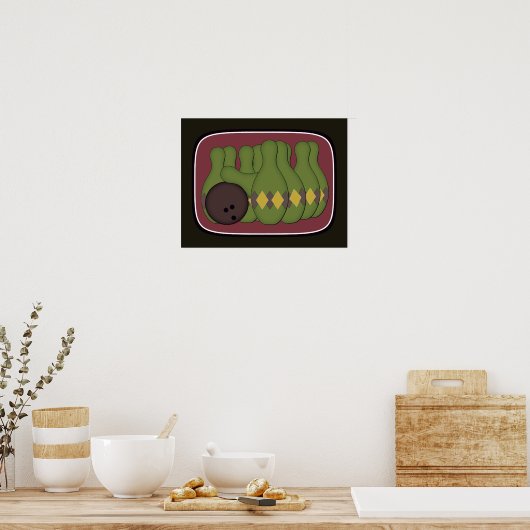 Retro Bowling Poster (Keuken)