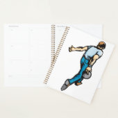 Retro Bowling Speler Werpt Bal Planner (Display)