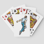 Retro Bowling Speler Werpt Bal Pokerkaarten (Achterkant)