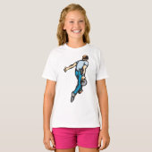 Retro Bowling Speler Werpt Bal T-shirt (Voorkant volledig)