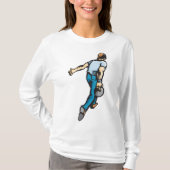 Retro Bowling Speler Werpt Bal T-shirt (Voorkant)