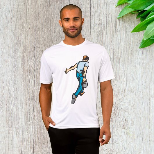 Retro Bowling Speler Werpt Bal T-shirt