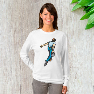 Retro Bowling Speler Werpt Bal T-shirt