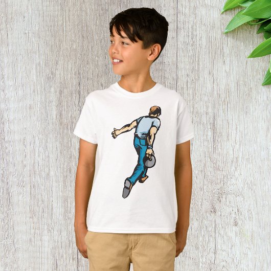 Retro Bowling Speler Werpt Bal T-shirt