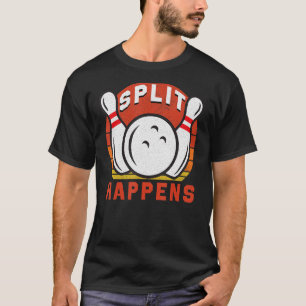 Retro Bowling Split gebeurt bij Bowling-Gezegden T-shirt