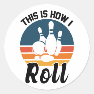 Retro Bowling Sportteam Quote Ronde Sticker