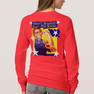 Retro Bowling Style Shirt Rosie The Riveter Heart