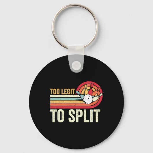Retro Bowling Te Legit Om Te Splijten Funny Bowler Sleutelhanger (Voorkant)