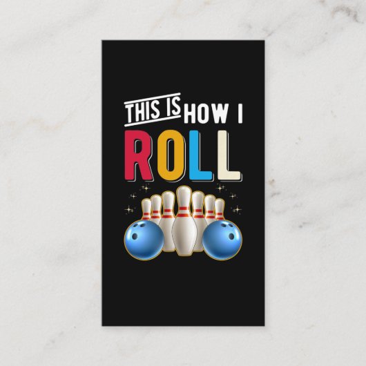 Retro Bowling Team Ball Humor Bowler Visitekaartje (Voorkant)