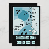 Retro Bowling Uitnodigingen rechter-box-key van me (Voorkant / Achterkant)