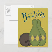 Retro Bowling van 50 s Briefkaart (Voorkant / Achterkant)