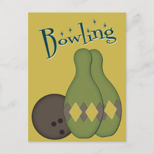 Retro Bowling van 50 s Briefkaart