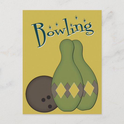 Retro Bowling van 50 s Briefkaart (Voorkant)