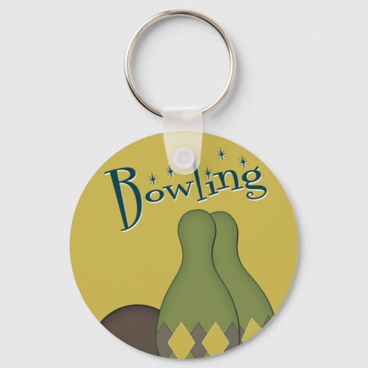 Retro Bowling van 50 s Sleutelhanger (Voorkant)