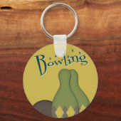 Retro Bowling van 50 s Sleutelhanger (Voorkant)