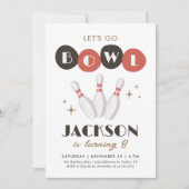 Retro  Bowling Verjaardag Kaart (Voorkant)