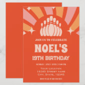 Retro  Bowling Verjaardag Kaart (Voorkant / Achterkant)