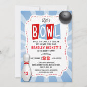 Retro Bowling Verjaardag voor elke leeftijd Kaart (Voorkant)