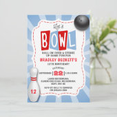 Retro Bowling Verjaardag voor elke leeftijd Kaart (Staand voorkant)